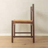 Dining chairs from the 1970s with original seagrass weave (set of 4)