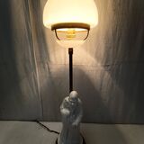 lampe ancienne porcelaine blanche opaline personnage SHOU 51 cm