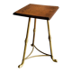 English side table in brass and solid wood - late 19th century