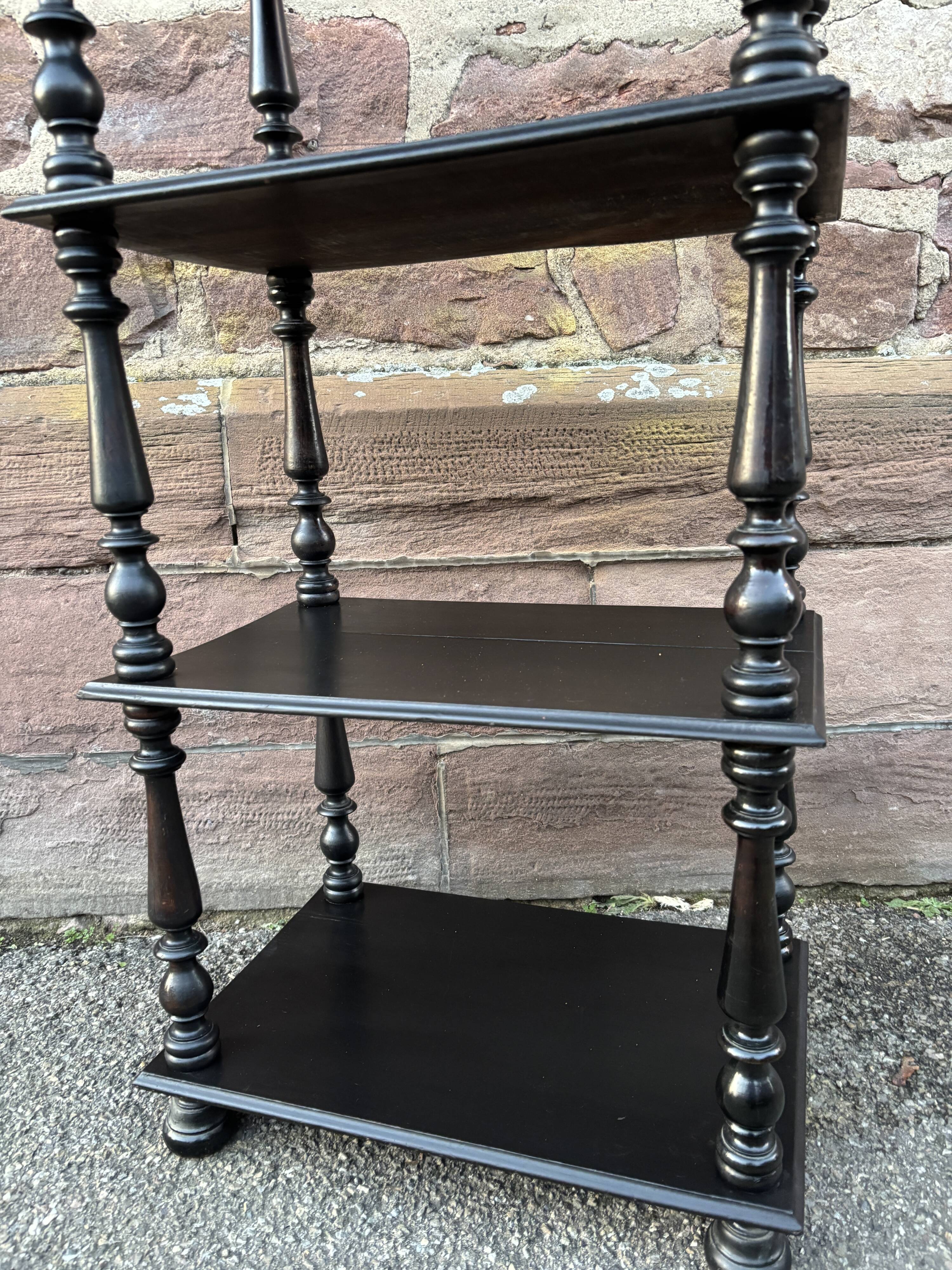 Napoleon III style blackened wood bookcase