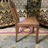6 art deco chairs leather sitting