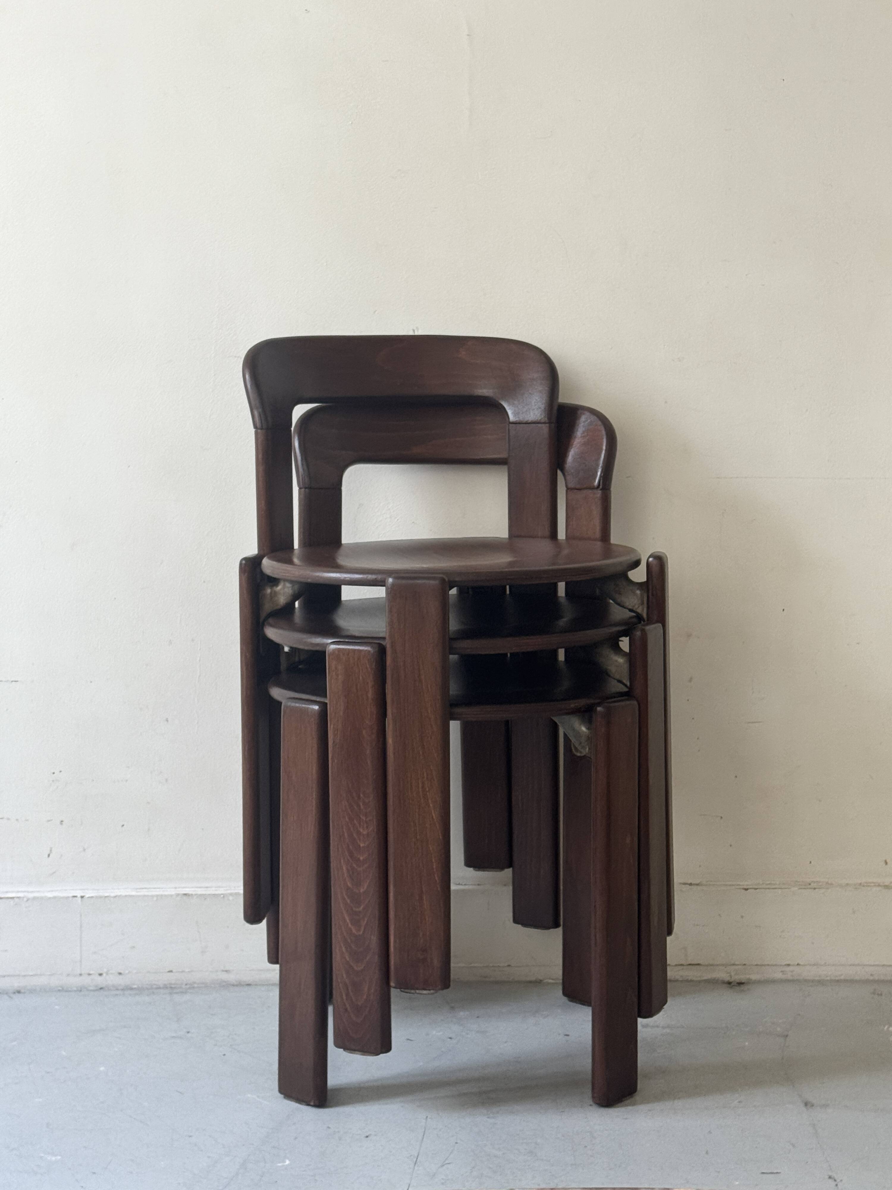 Chaise en bois d'hetre 3300 par Bruno Rey, design Suisse 1970