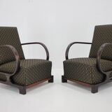 1930s Pair of Restored Art Deco Adjustable Armchairs, Czechoslovakia