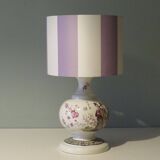 Large vintage ceramic table lamp with oriental images.
