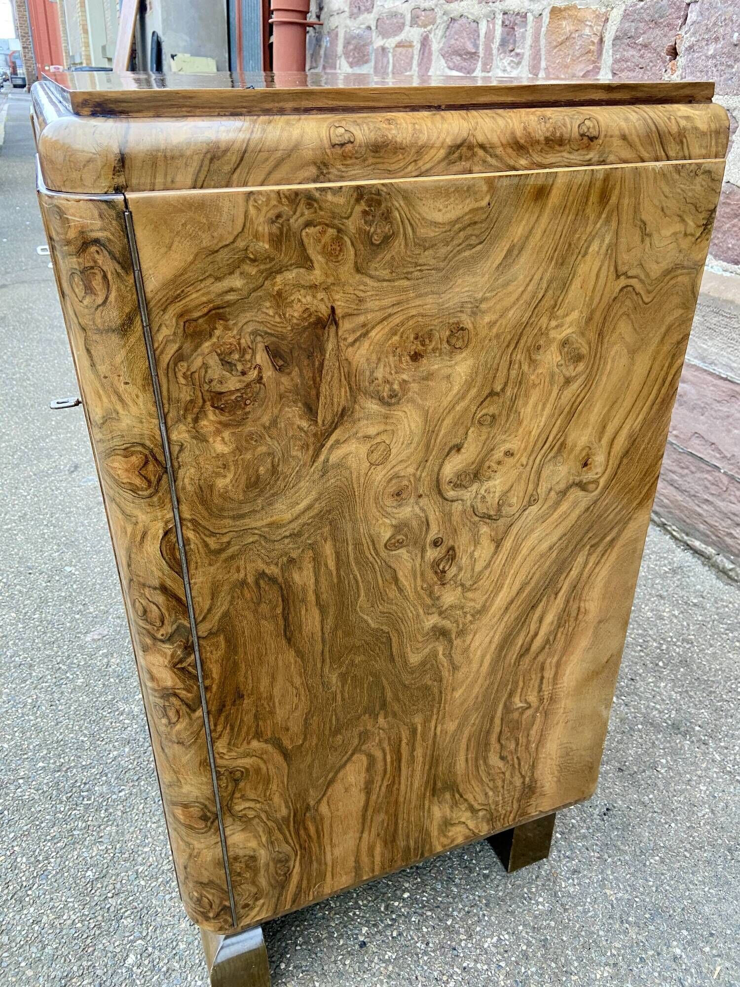 Enfilade art deco mid-century vintage 1950 ronce de noyer
