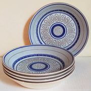 Cinq assiettes creuses céramiques M.B.F.A  PORNIC vintages service Daphné