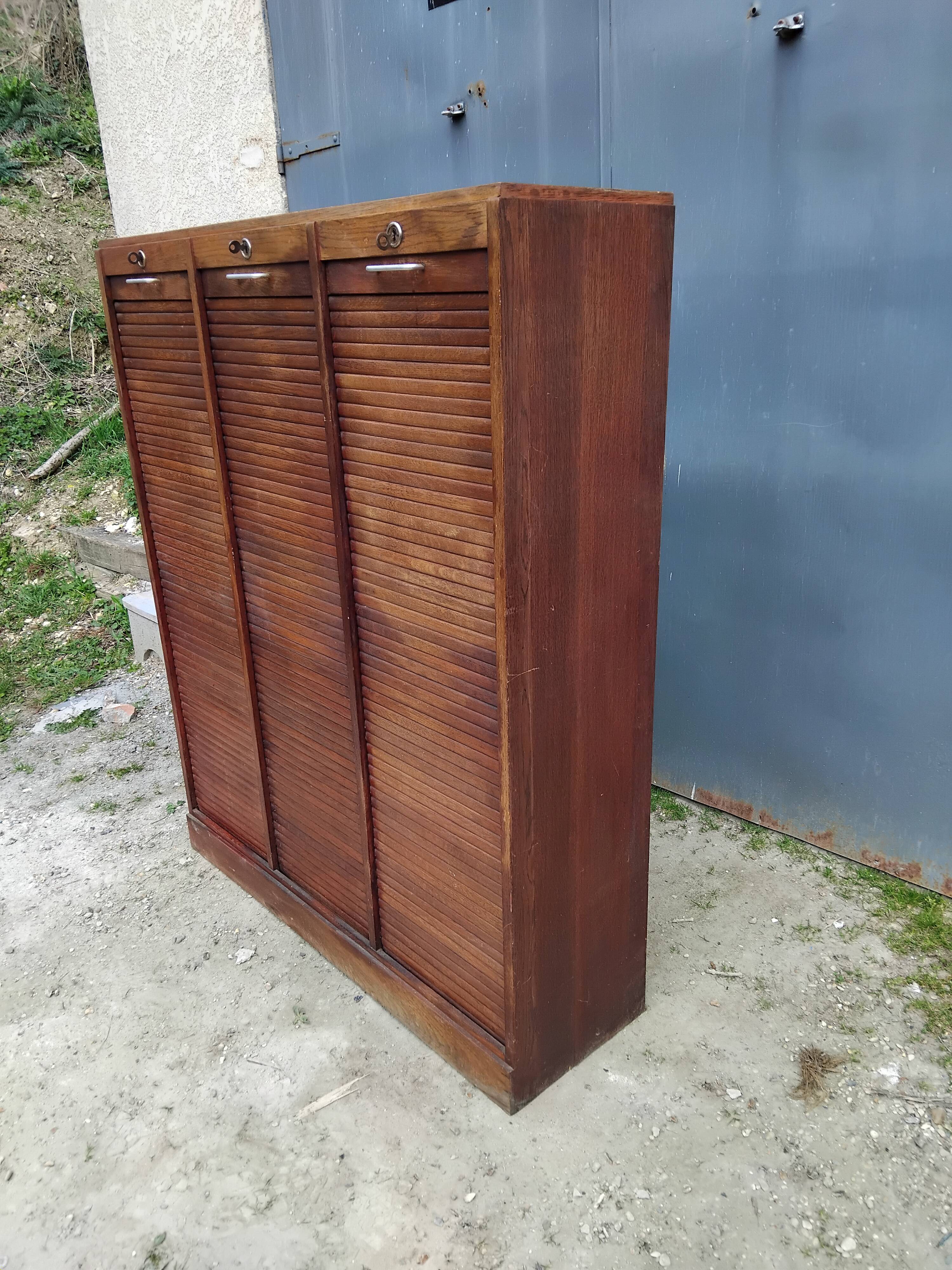 Antique 3-panel filing cabinet