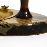 Mid Century italian table lamp with ashtray like a lantern by Aldo Tura