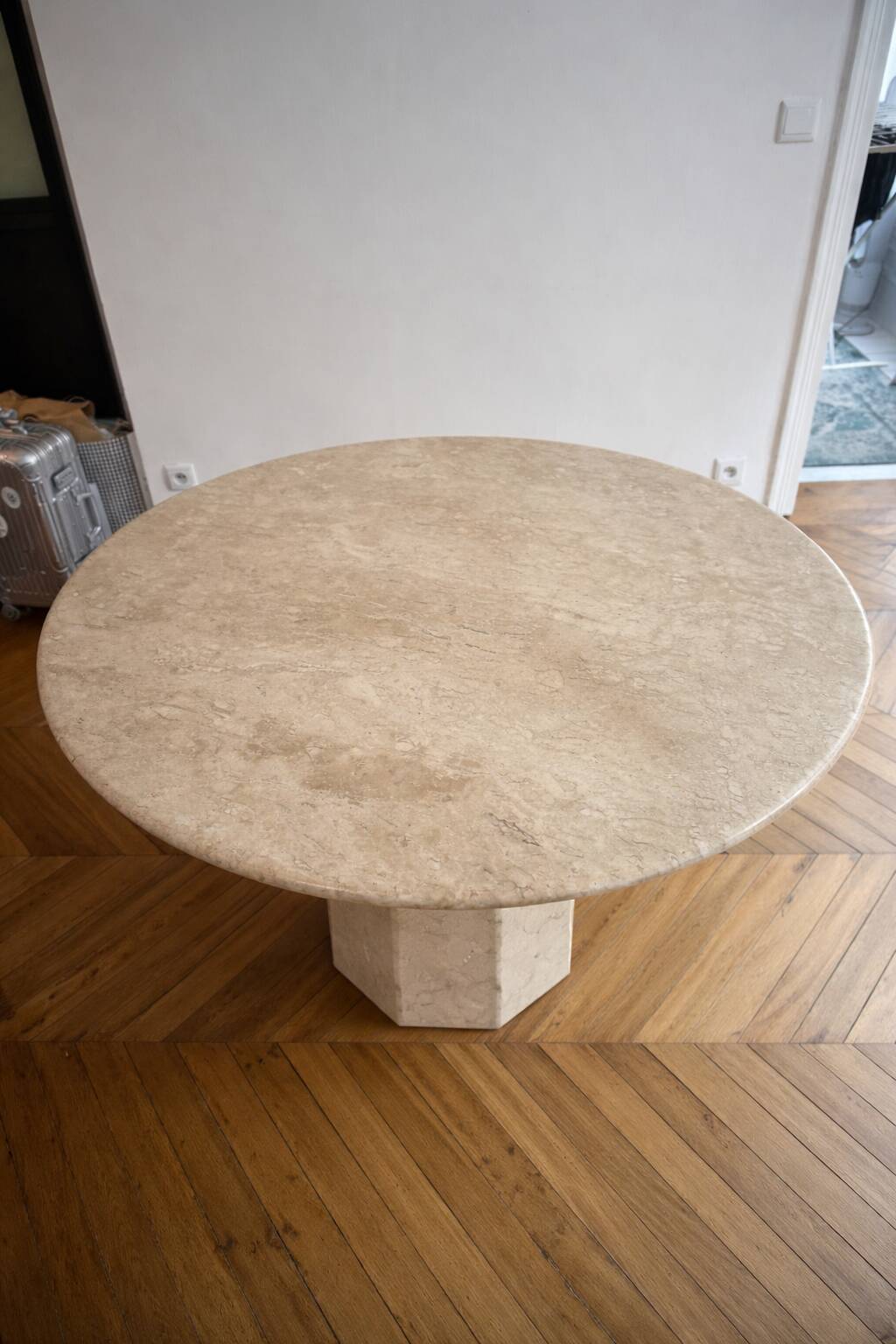 Travertine dining table