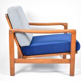Scandinavian armchair designed by Z.Baczyk, 1960s, fully restored, velvet