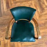 Pair of bridge armchairs green