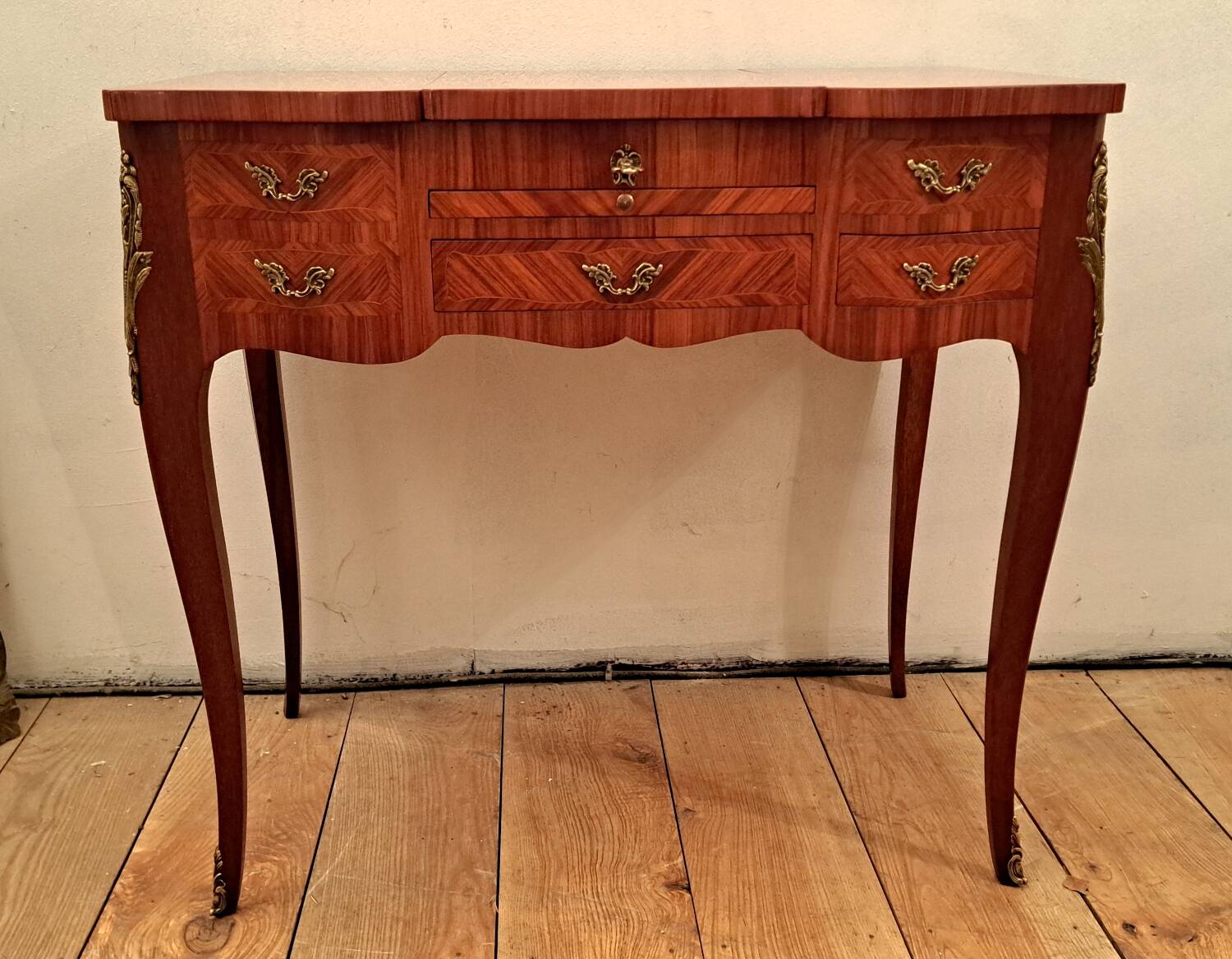 Louis XV style dressing table in marquetry