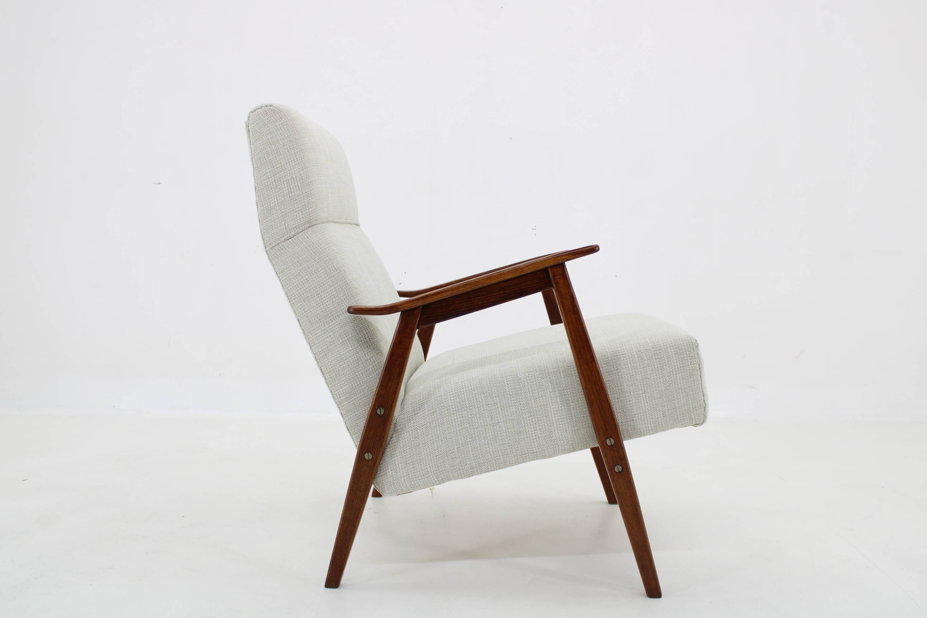 Restored beech armchair from the 1960s, Czechoslovakia