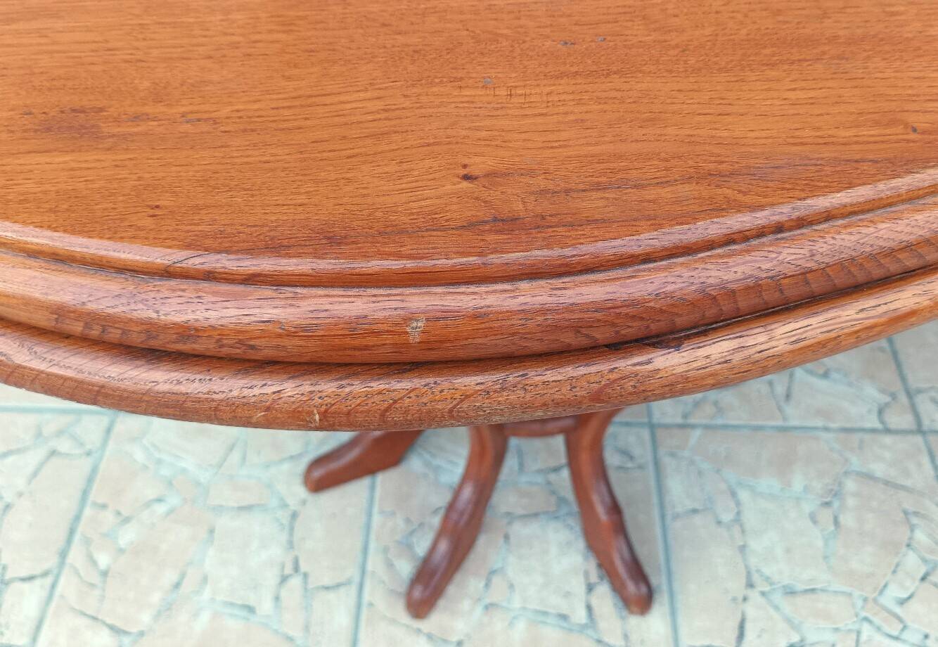Brutalist table in solid oak