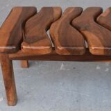 Brutalistic coffee table free form in olive tree