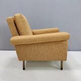High-Quality Vintage Yellow Fabric Armchair, Italy