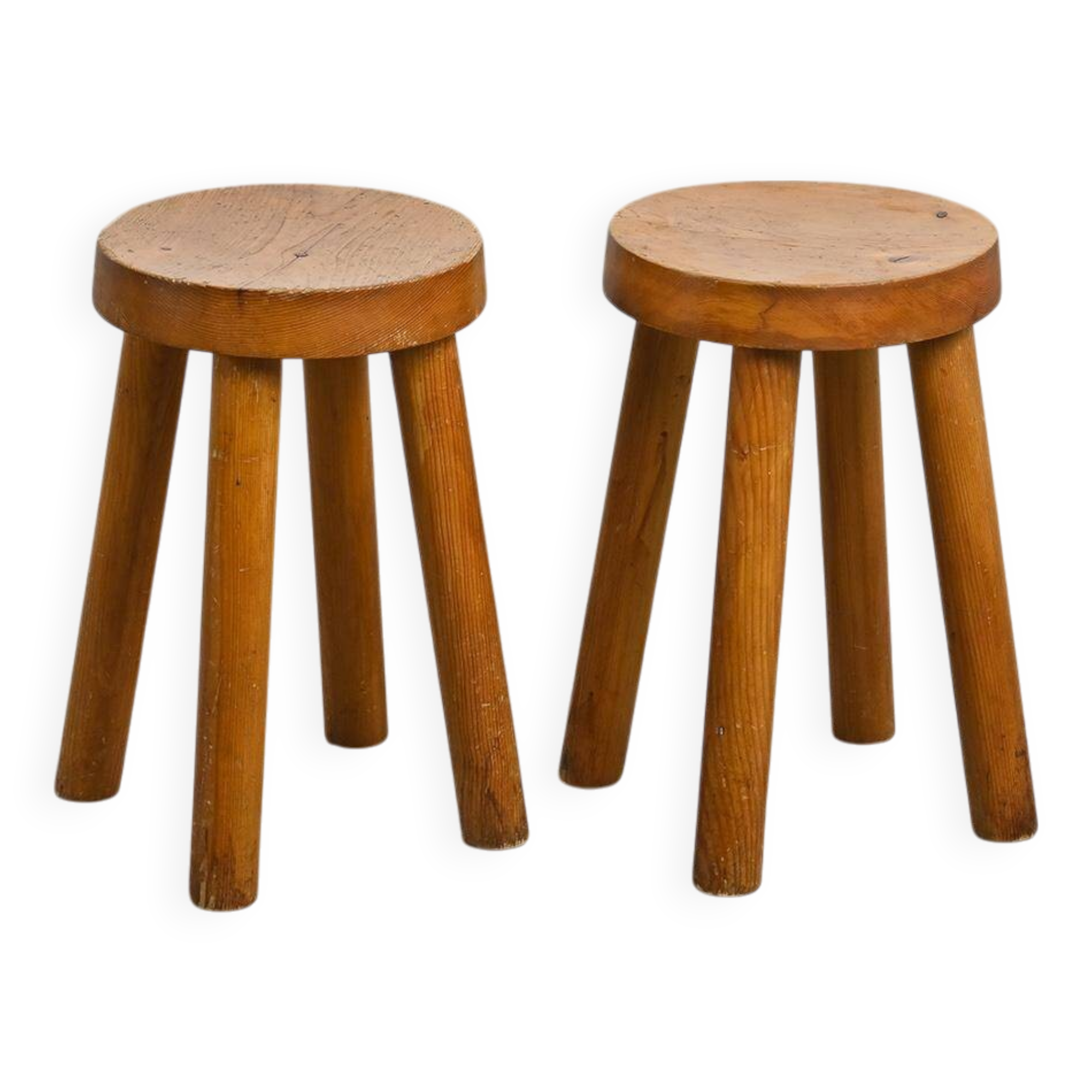 Pair of stools by Charlotte Perriand, Les Arcs, circa 1965