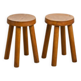 Pair of stools by Charlotte Perriand, Les Arcs, circa 1965