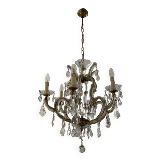 Old Venetian chandelier in crystal and bronze