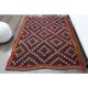1970s Vintage Turkish Oushak Handmade Wool Cotton Red Runner Rug 161x214