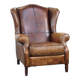 Fauteuil à oreilles en cuir de mouton