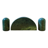 Trio de salière, poivrier et porte serviettes en marbre vert