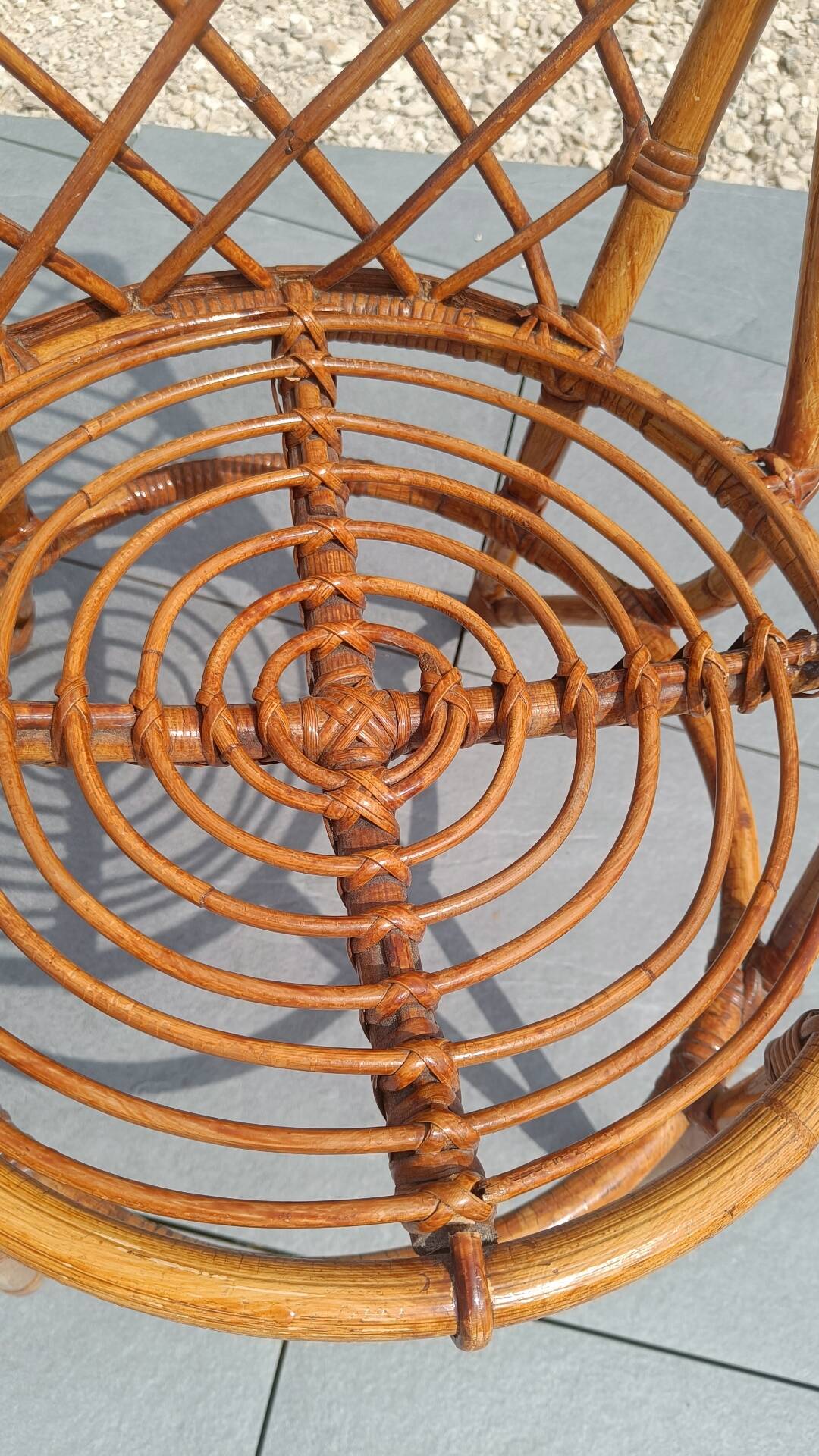Vintage rattan chair – Louis Sognot style