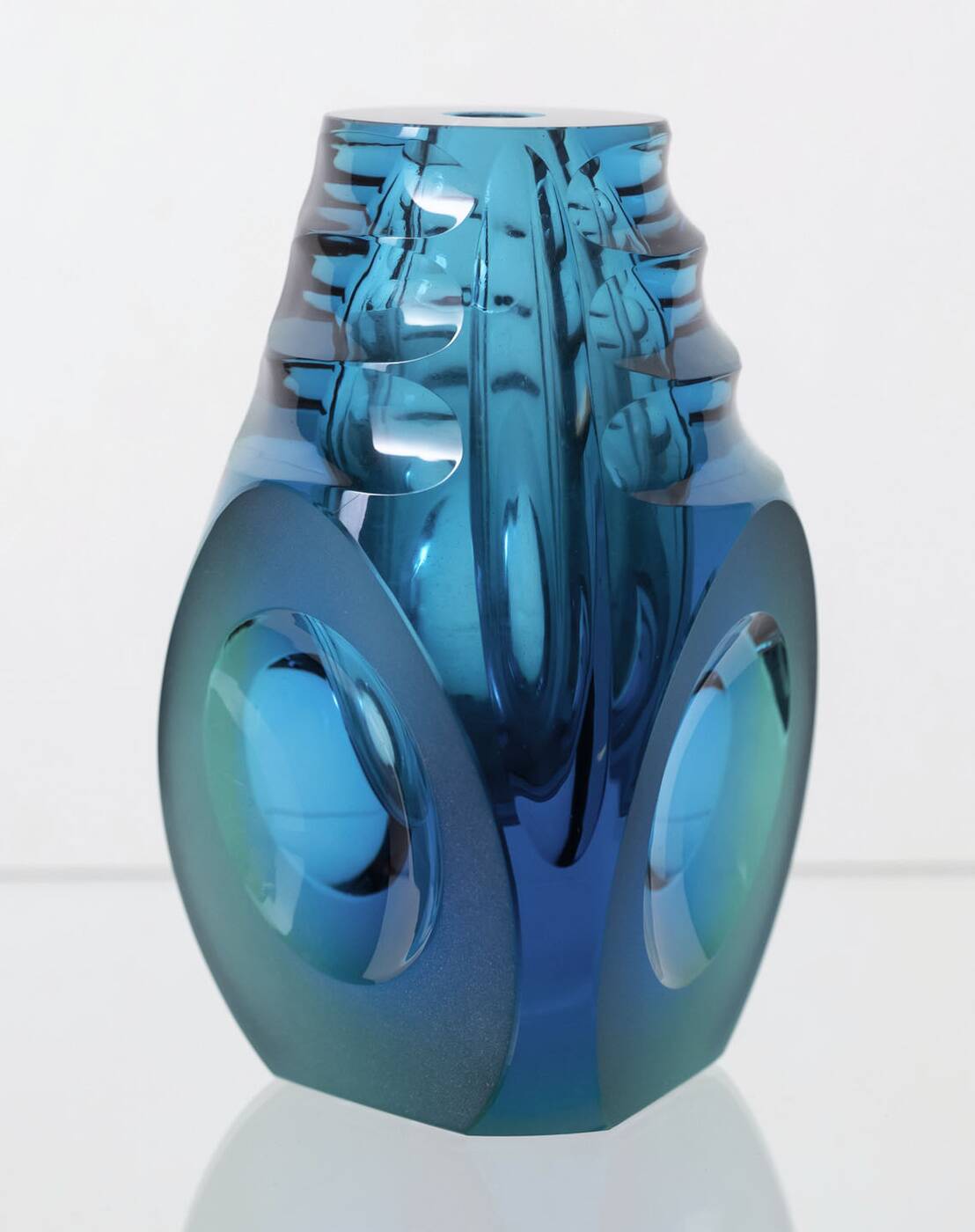 Vintage Hand-Cut Vase, 1970s, Czechoslovakia