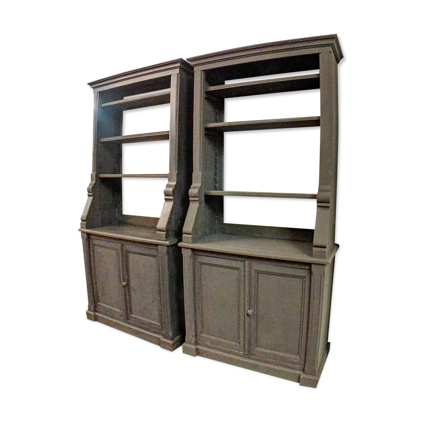 Pair of black China buffets