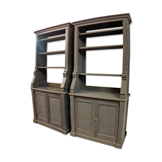 Pair of black China buffets