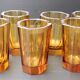 6 amber shot glasses