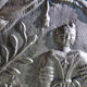 Old Cast Iron Fireplace Plate Decoration "Marie-Stuart"