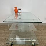 Glass and plexiglass coffee table