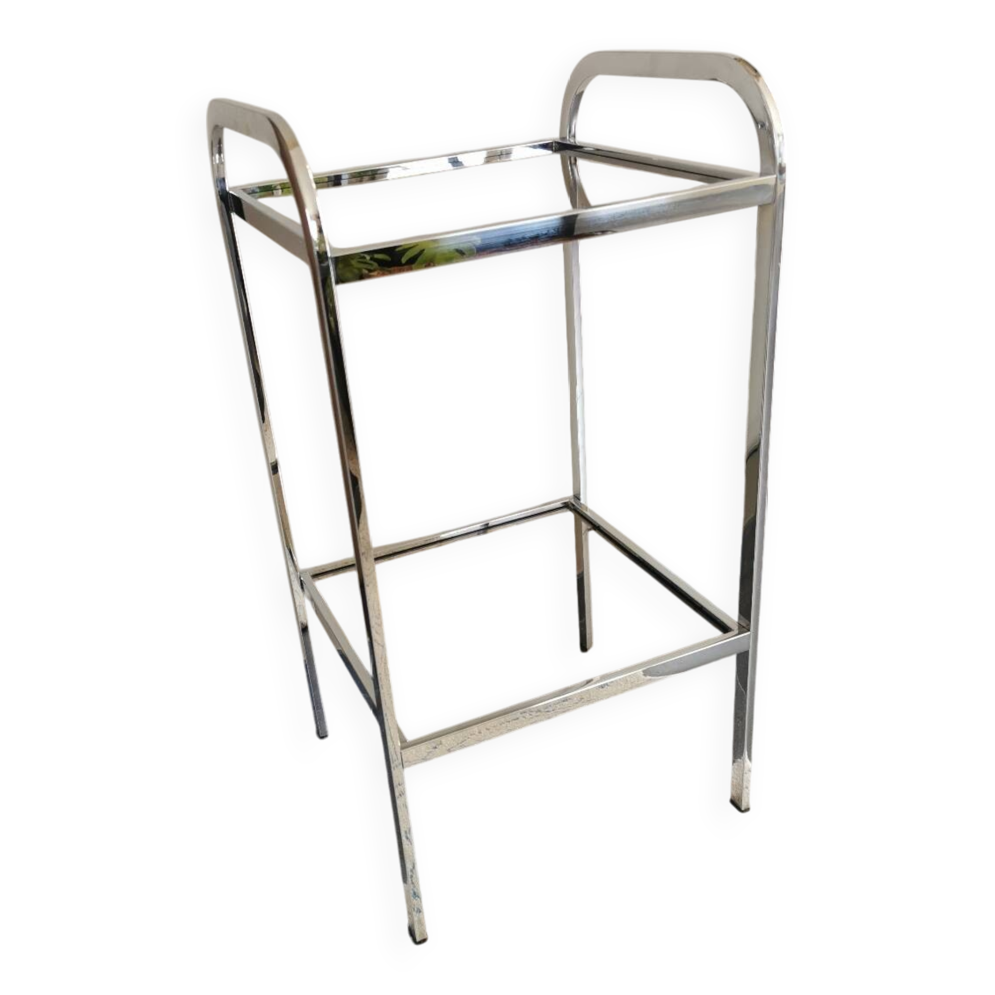 Small vintage chrome metal shelf
