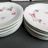 Lot de12 assiettes à dessert en porcelaine de Sologne