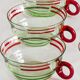 Set of six mouth-blown uranium glass cups, France, Mid-Century