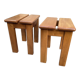 Paire de tabourets en orme, Maison Regain, v.1980