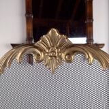 Pare-Feu Ancien en Laiton, Style Louis XV, L 83 cm / H 55 cm