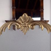 Antique Brass Fire Screen, Louis XV Style, L 83 cm / H 55 cm