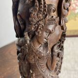 Carved wooden Balinese lamp base