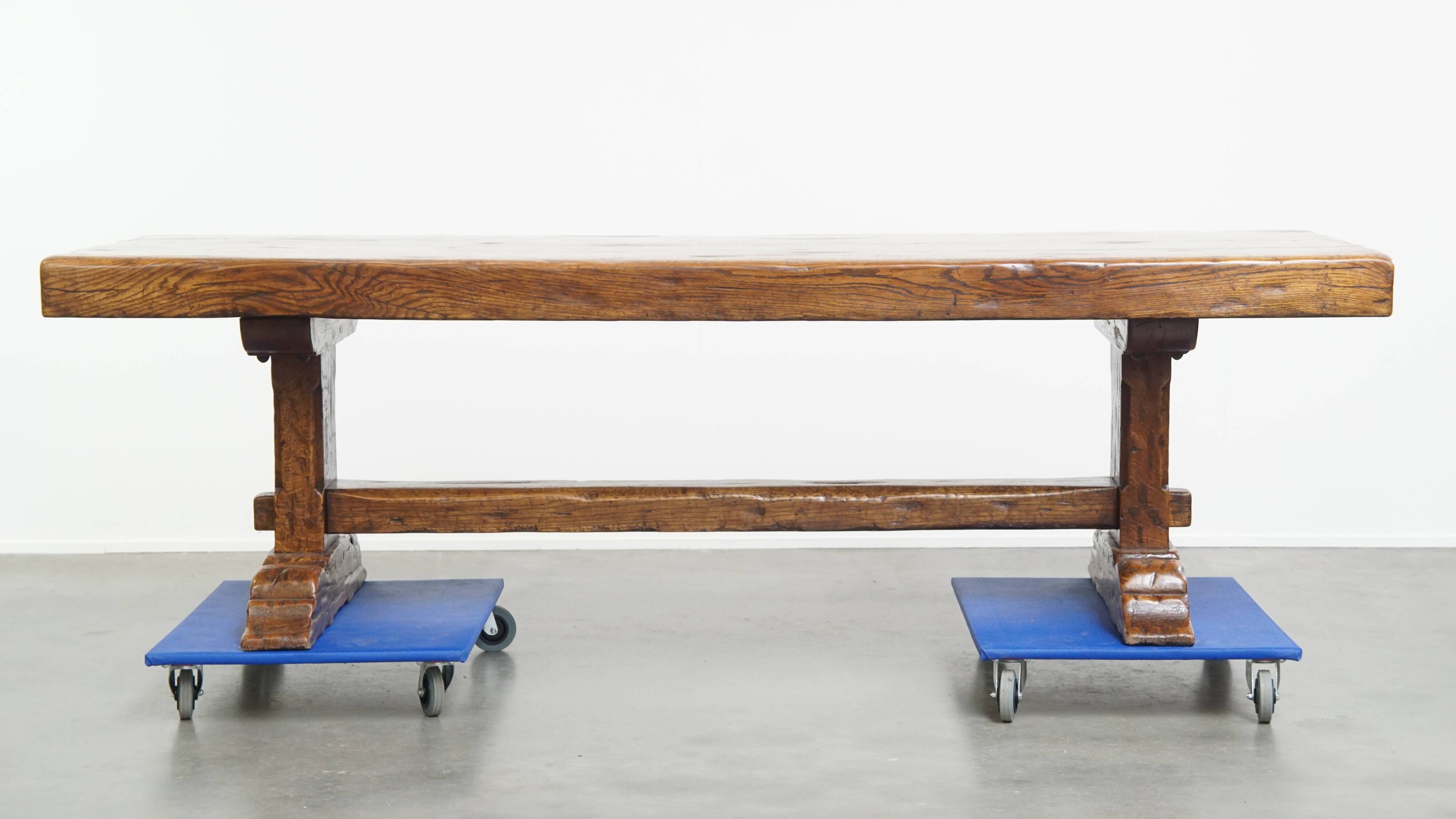 Very Heavy Antique French Table from the Early 1900s in Solid Oak