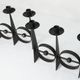 Paire de chandeliers scandinaves en fer forgé brutaliste à 3 lumières 1960