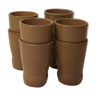 Set of 8 vernified sandstone cups