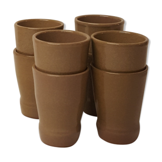 Set de 8 tasses gobelets en grès vernissé