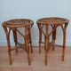 Pair of wicker stools from the 60s in bohemian style.