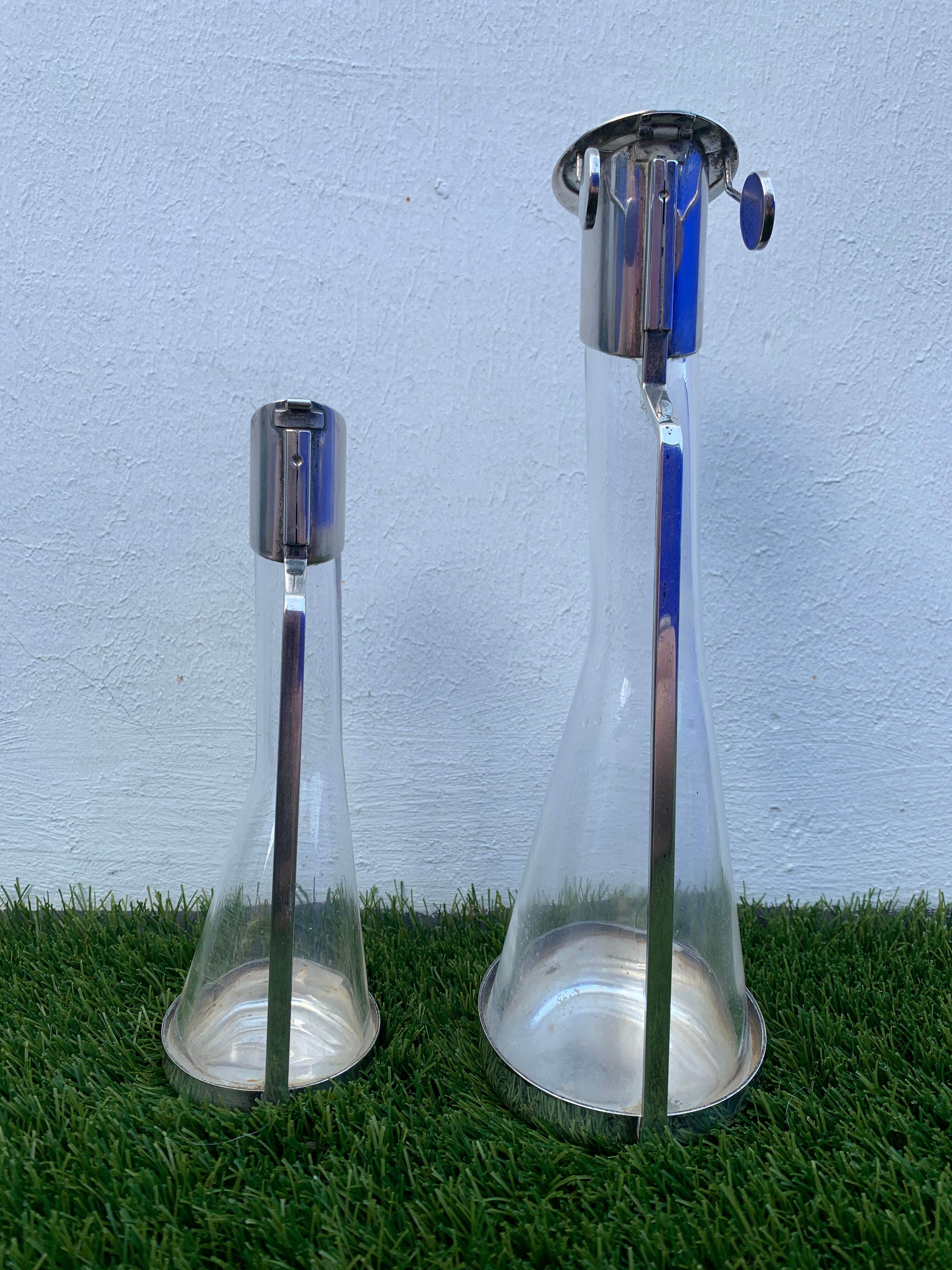 Oil and vinegar, stainless steel, Italian industrial design Achille Castiglioni, Alessi, 1984