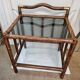 Piece of rattan sofa & smoked glass from 1970