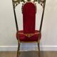 Suite de 4 chaises en laiton et velours rouge