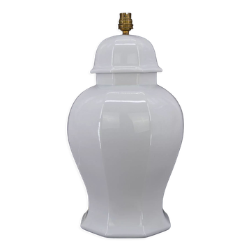 White porcelain lamp by Pillivuyt, Japonisme, France, circa 1970