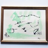 Angel ALONSO 1959 Composition Gouache sur papier monogrammée datée encadrée